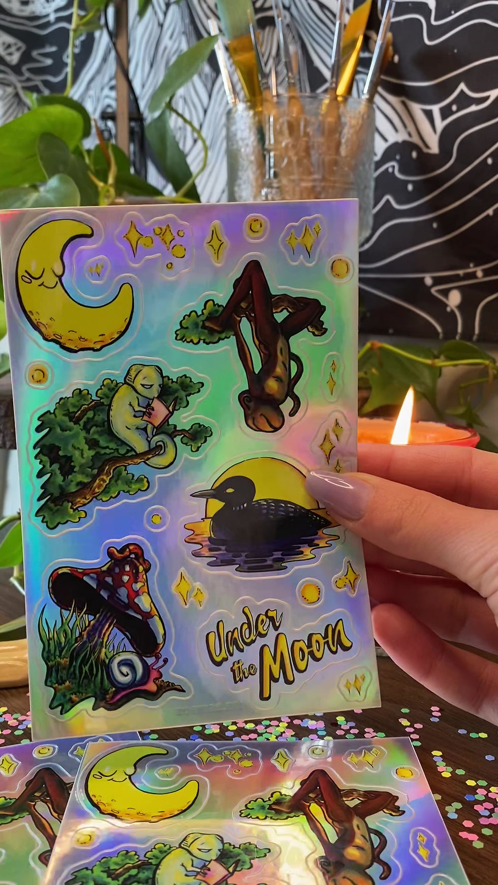Thumbnail: Under the Moon Sticker Sheet (holographic)