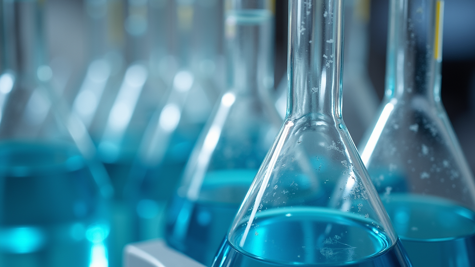 Close-up view of a liquid chromatography setup in a laboratory