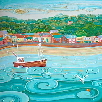 On the Turning Tide Padstow, painting by Sara Holden