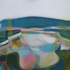 Padstow Rocks IX, acrylic  original by Lynn Young available at The Picture House Gallery, Padstow.