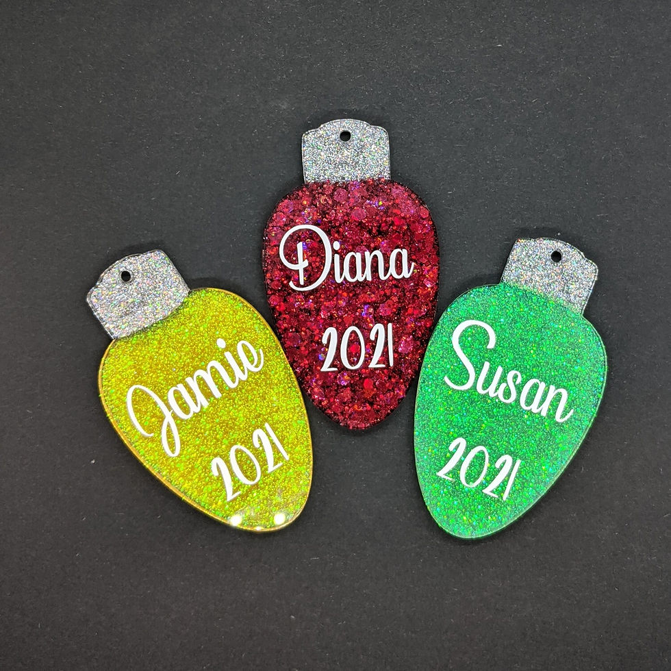 Thumbnail: Personalized Light Bulb Christmas Ornament