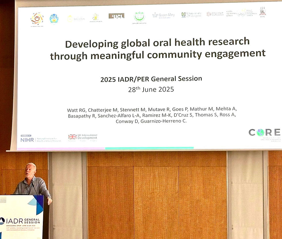 Oral health research presentation at IADR Barcelona