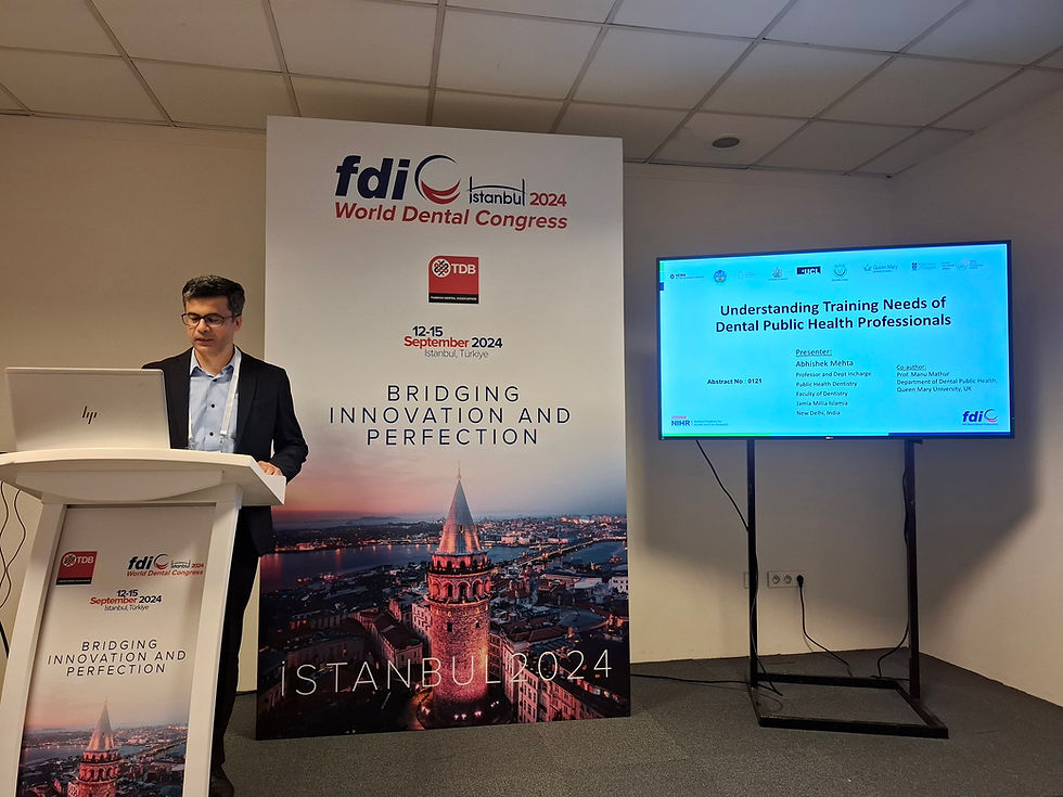 Speaker at FDI World Dental Congress 2024 presenting in Istanbul.