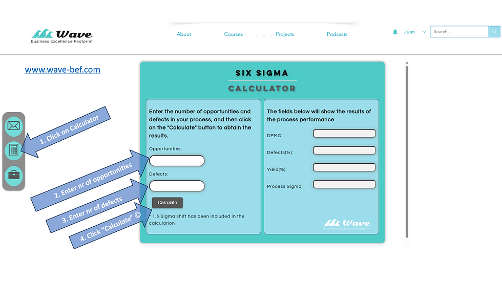 How to use the Lean Six Sigma Calculator