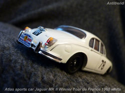 Atlas sports car Jaguar MK ll Winner Tour de France 1960 white  3