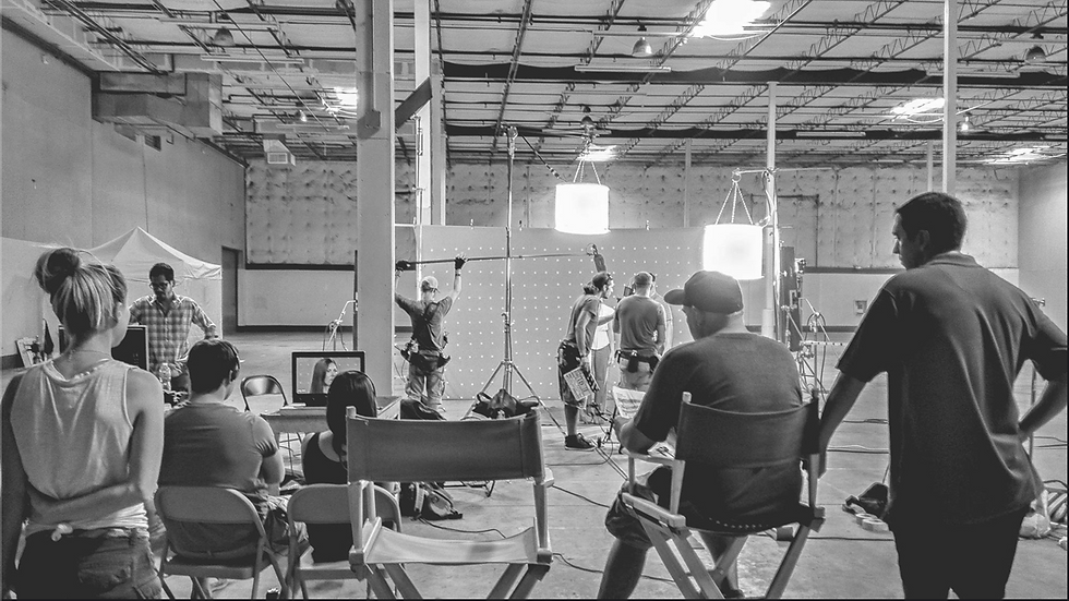 A production crew filming
