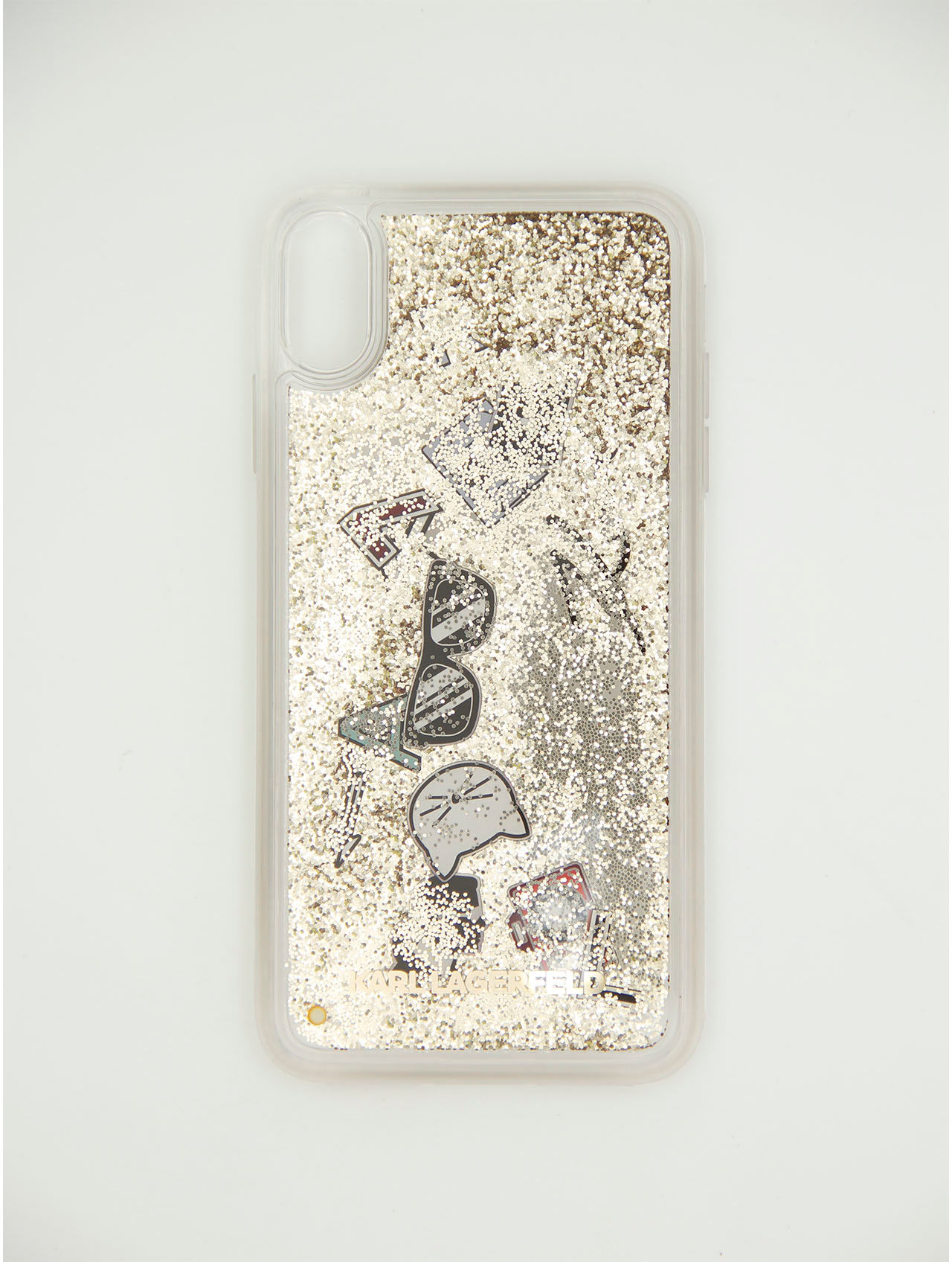 Силиконовый чехол c блестками на iPhone XS Max Karl Lagerfeld