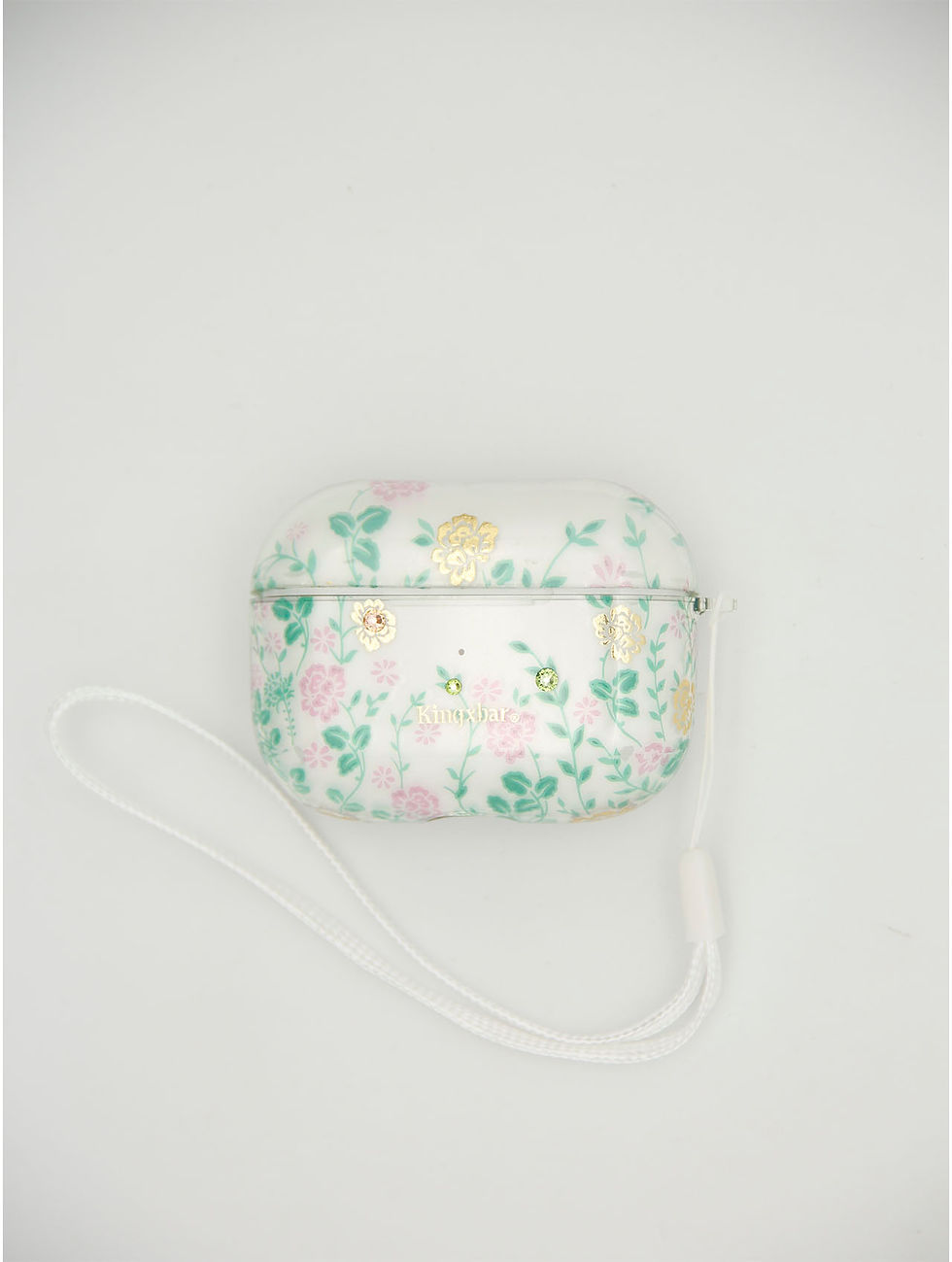 Миниатюра: Чехол для AirPods Pro Kingxbar прозрачный пластик с цветочками