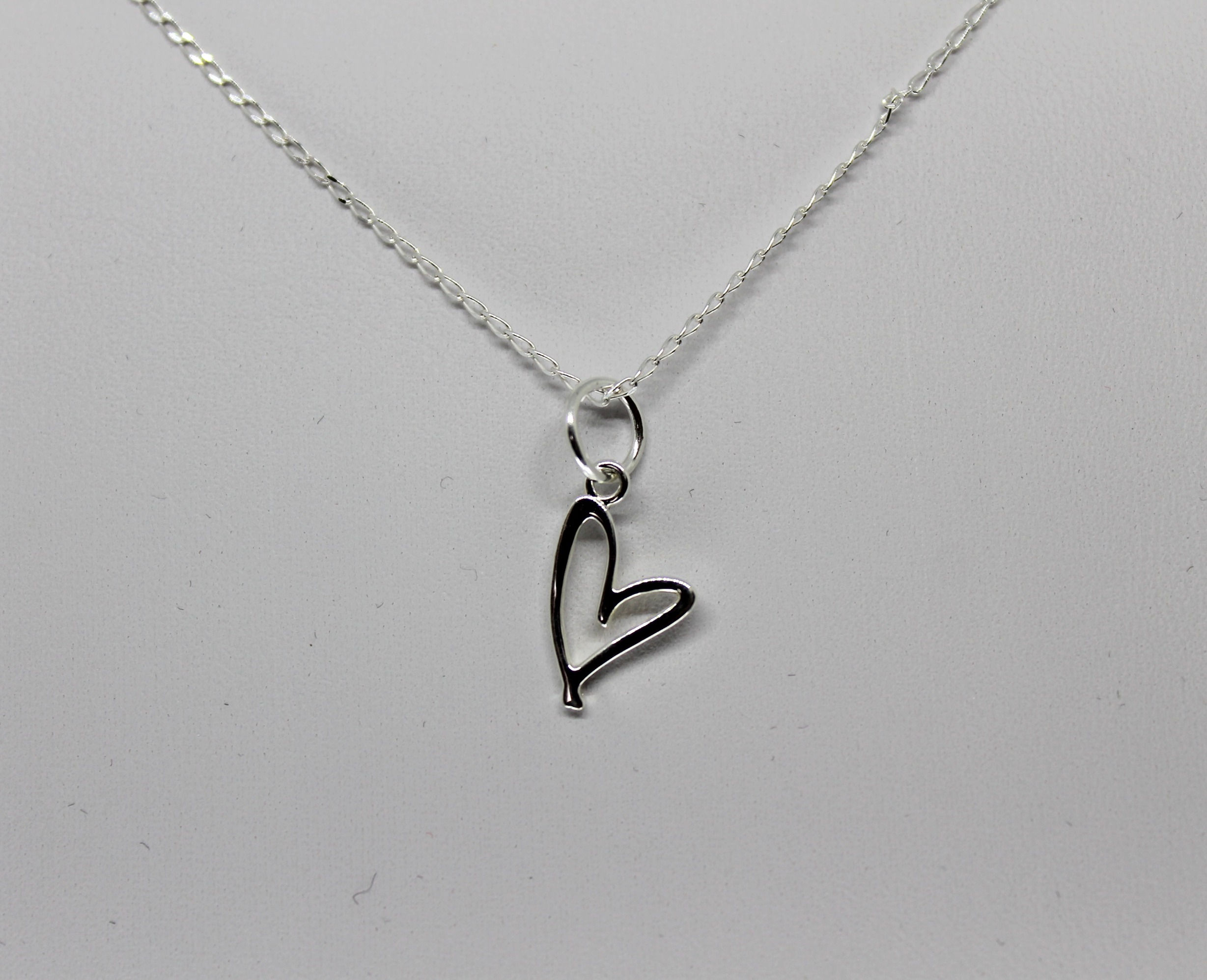 Sterling silver heart necklace