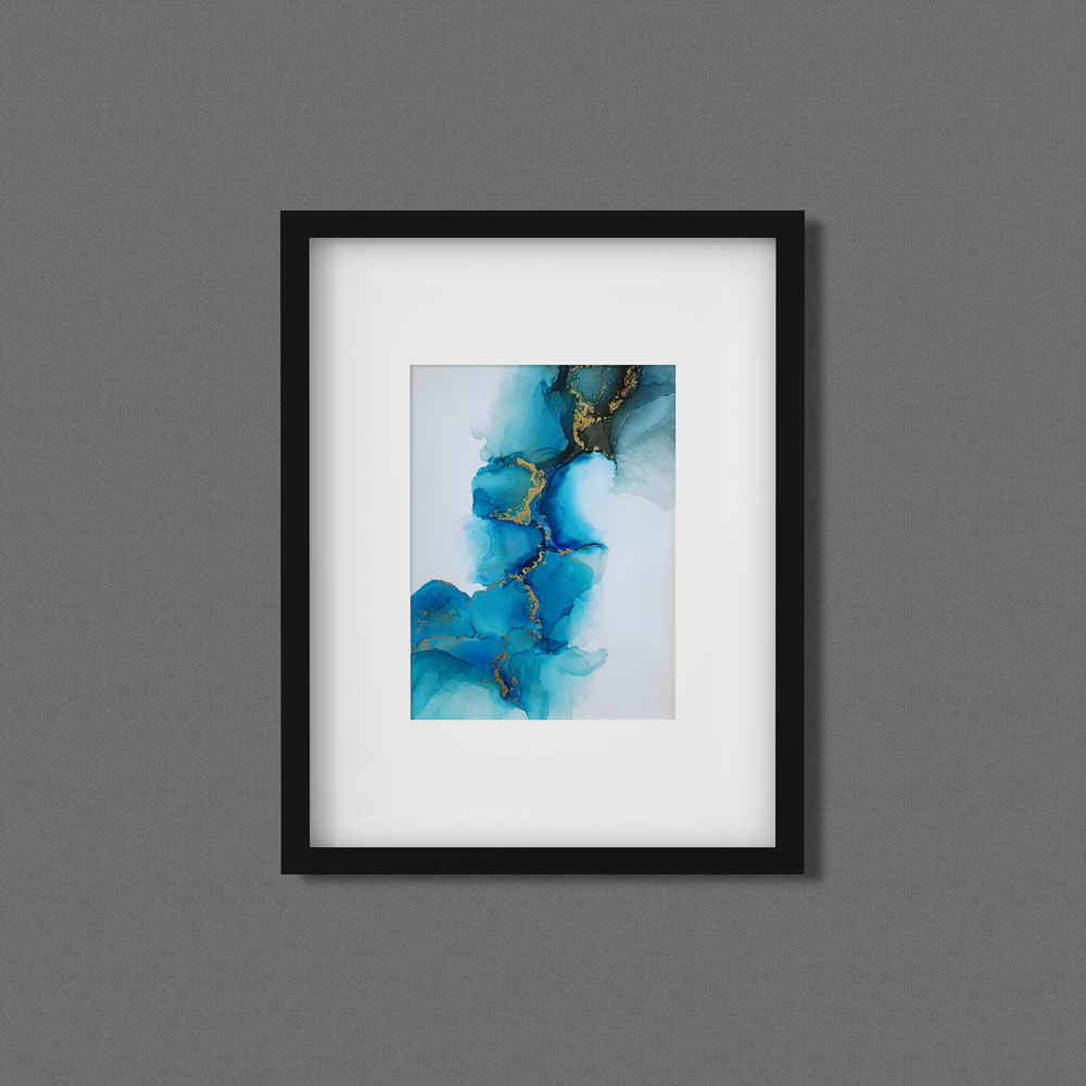 Cuadro único tintas al alcohol - Azulado 3