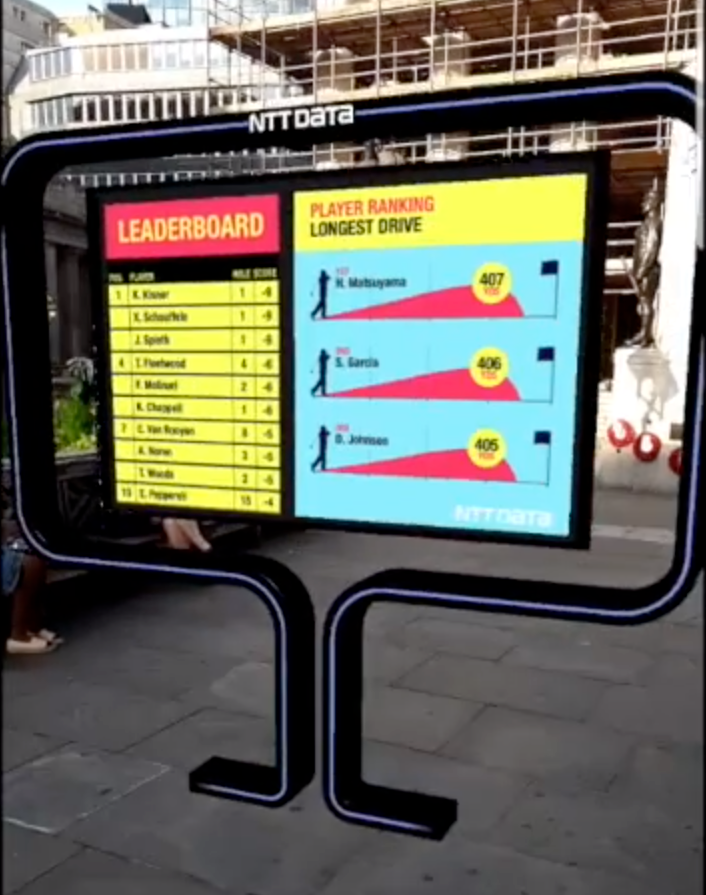 The AR experience outside The Royal Exchange