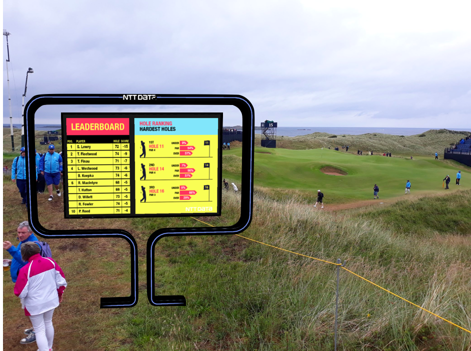 The AR experience on course at Portrush