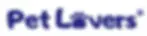 Logo azul de Pet Lovers con la pata integrando la O sobre fondo blanco, estilo amigable y limpio.