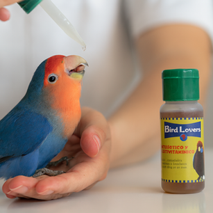 un producto garantizado Bird Lovers Antibiótico con múltiples vitaminas. 