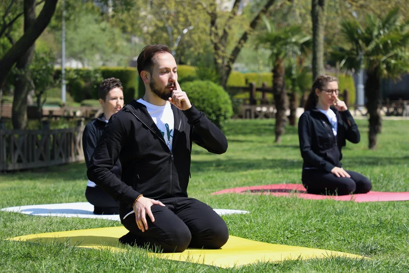 Group of yoka practitioners