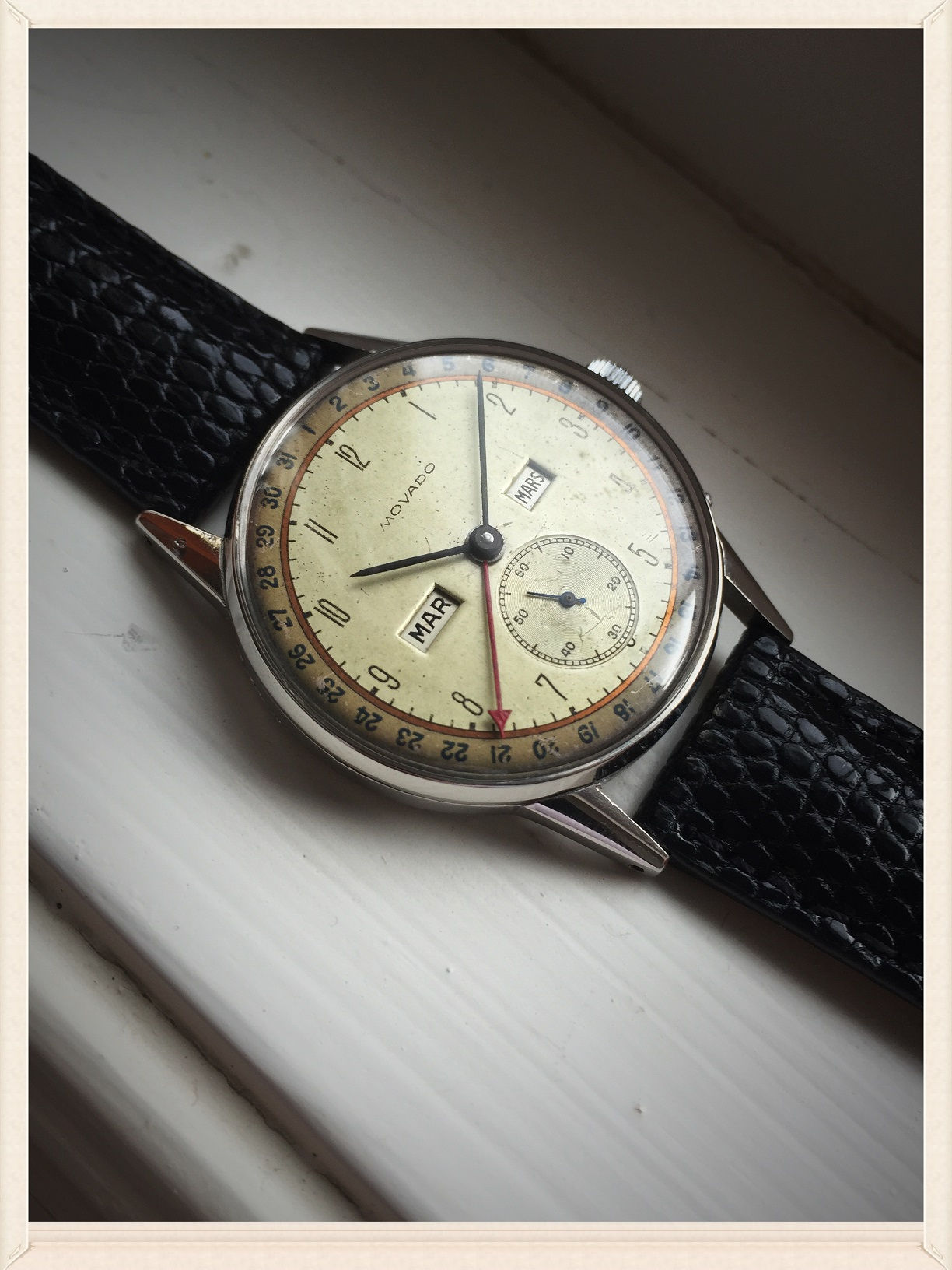 1940's MOVADO TRIPLE CALENDAR WATCH