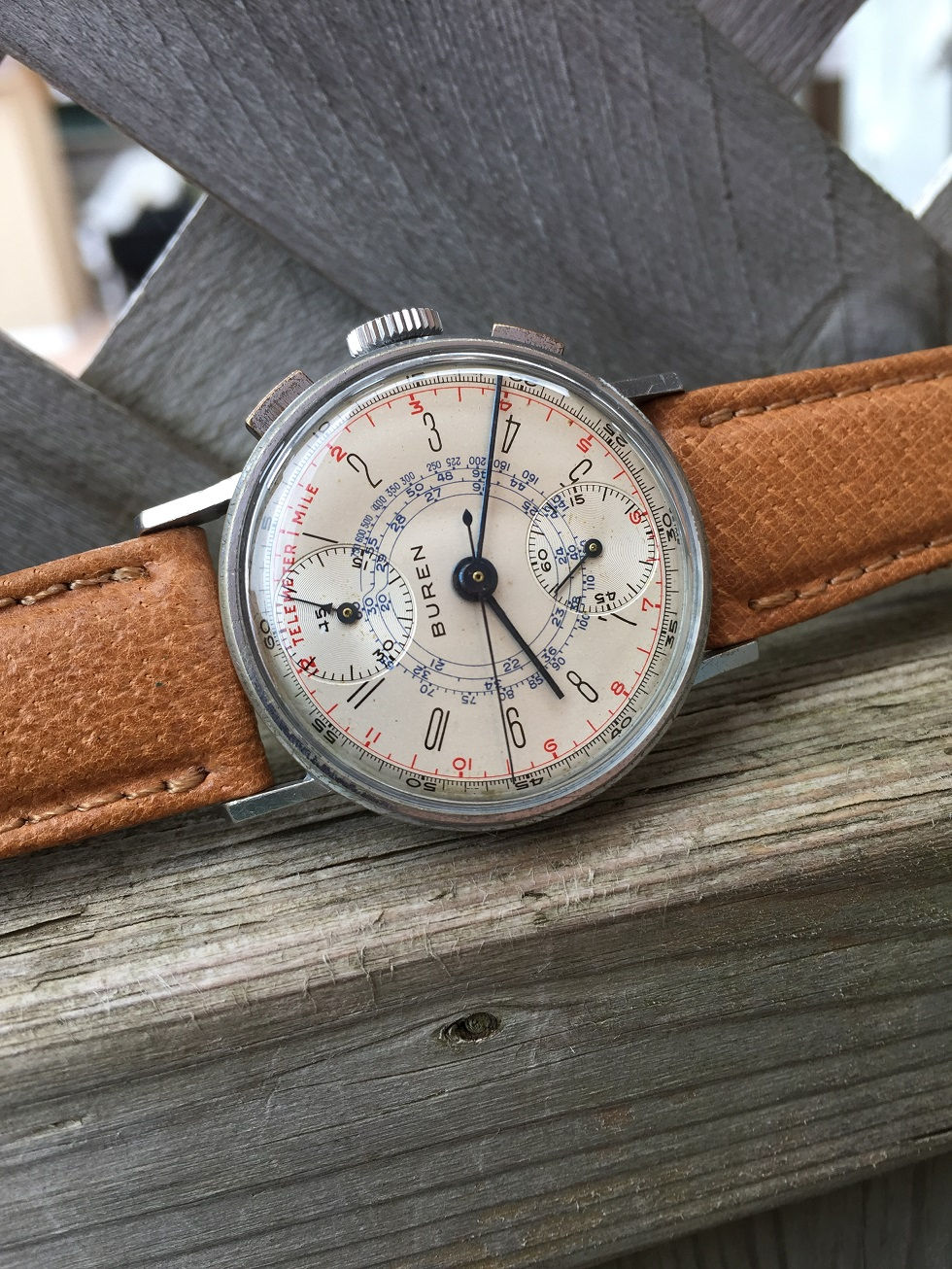 Thumbnail: 1944 VINTAGE BUREN CHRONOGRAPH WATCH SS