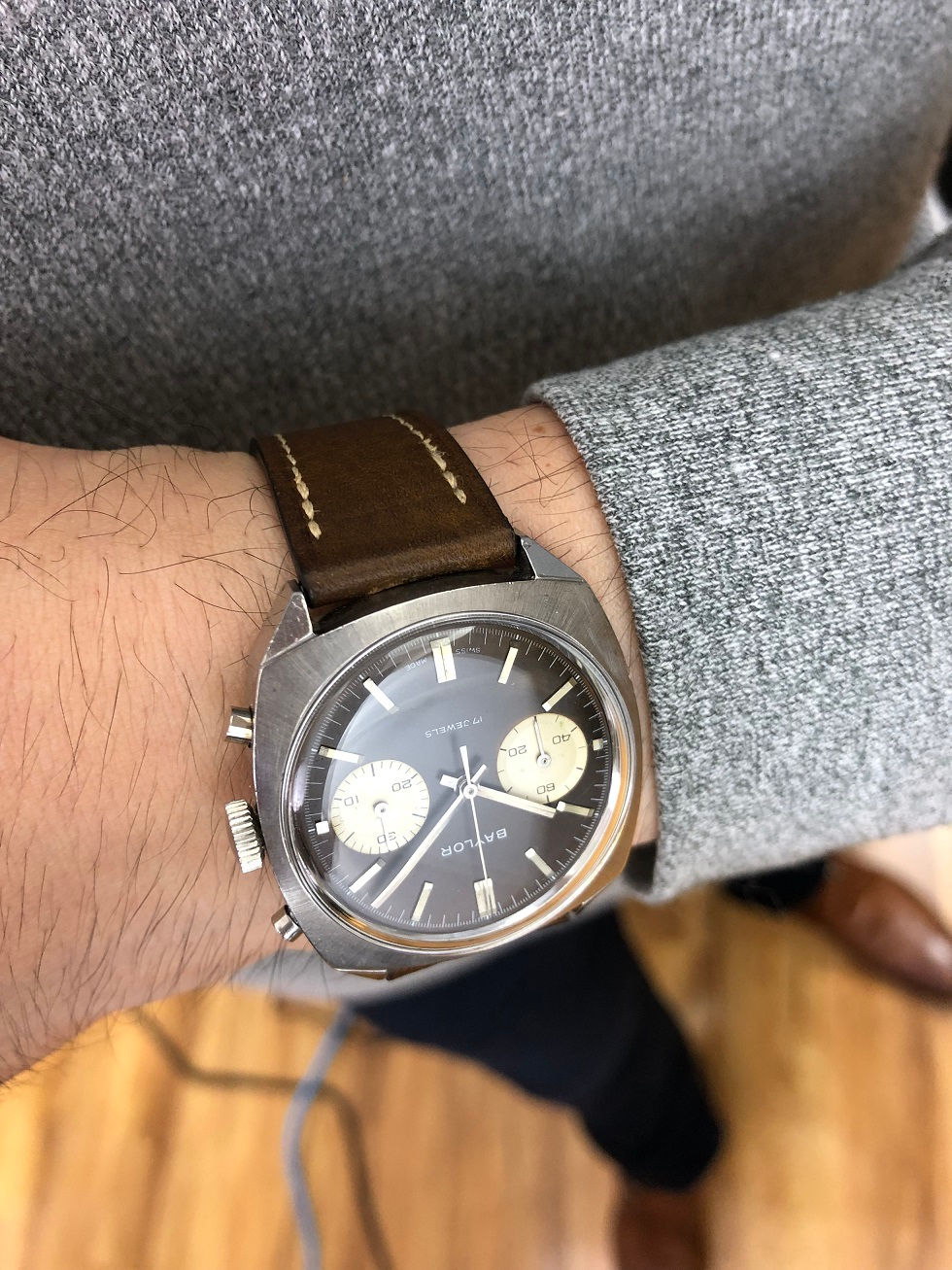 Thumbnail: 1960s BAYLOR 2-REGISTER CHRONOGRAPH WATCH