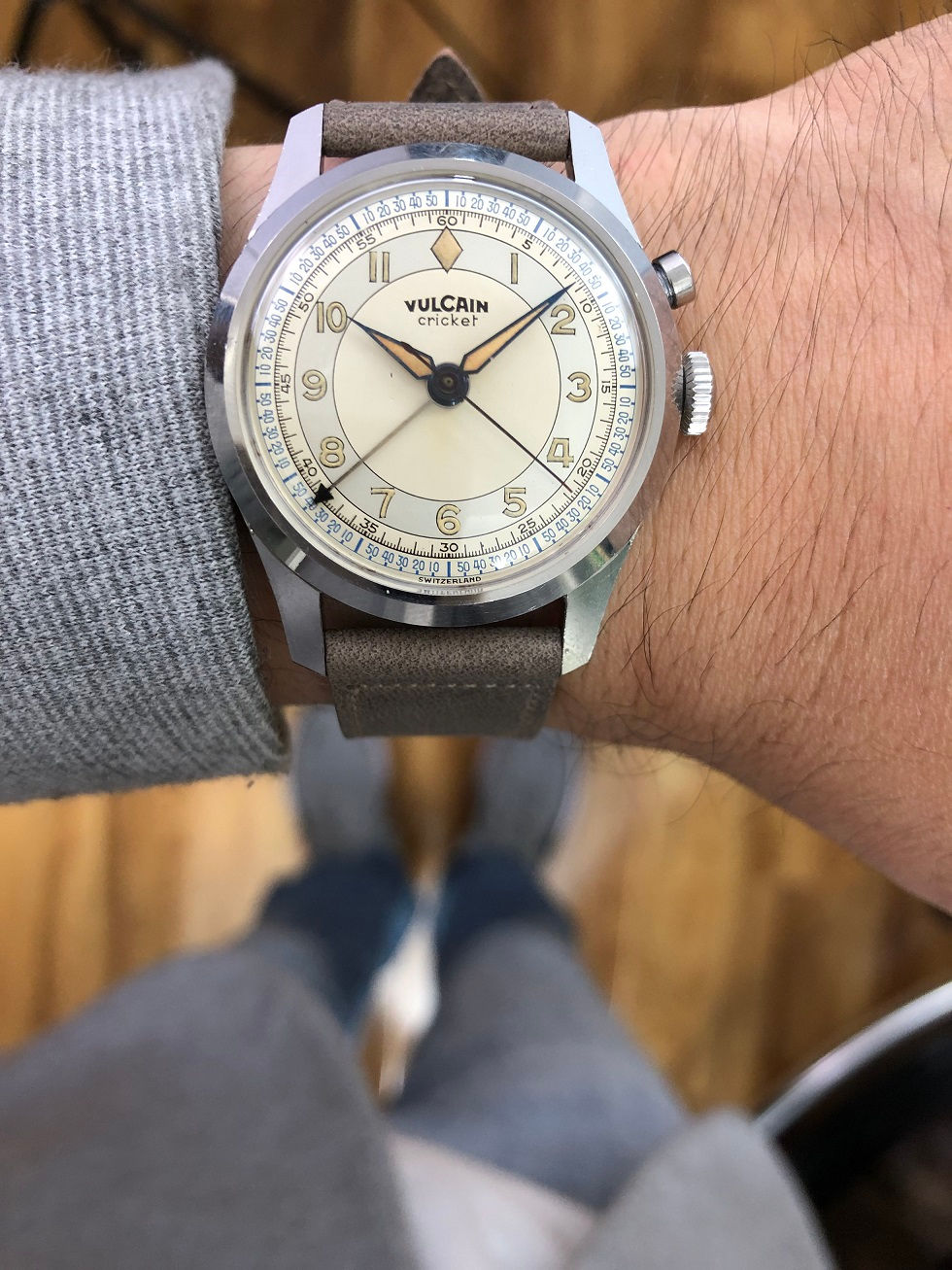 Thumbnail: 1947 VULCAIN CRICKET WRIST-ALARM