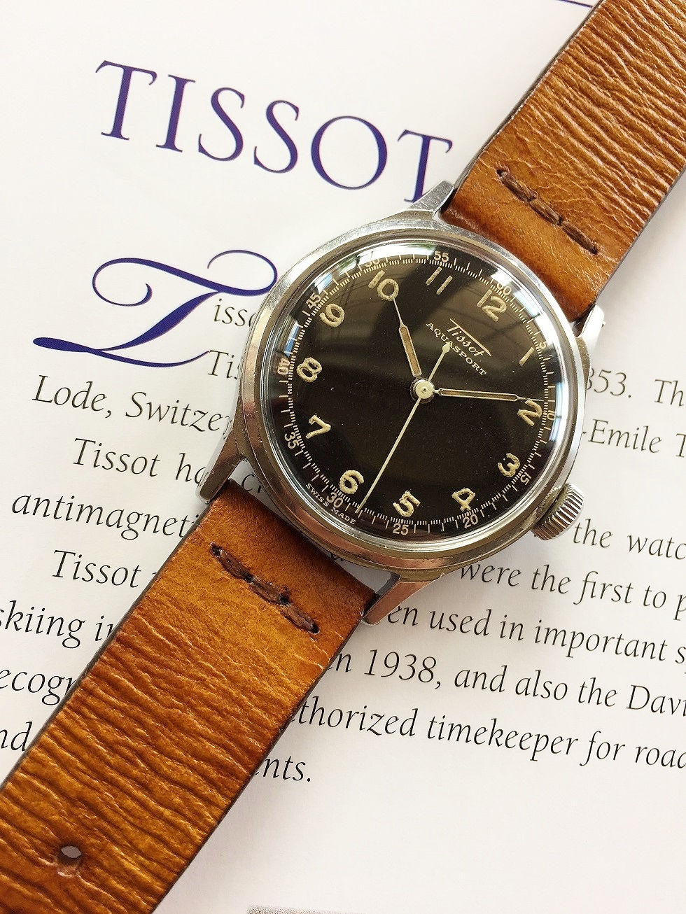 Thumbnail: 1943 RARE VINTAGE TISSOT MILITARY WATCH