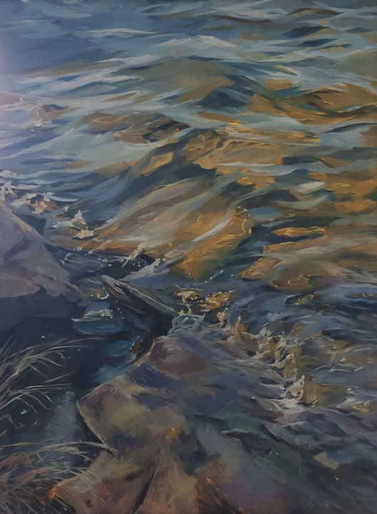 waves, water, lake, shoreline, rocks, reflections, ripples