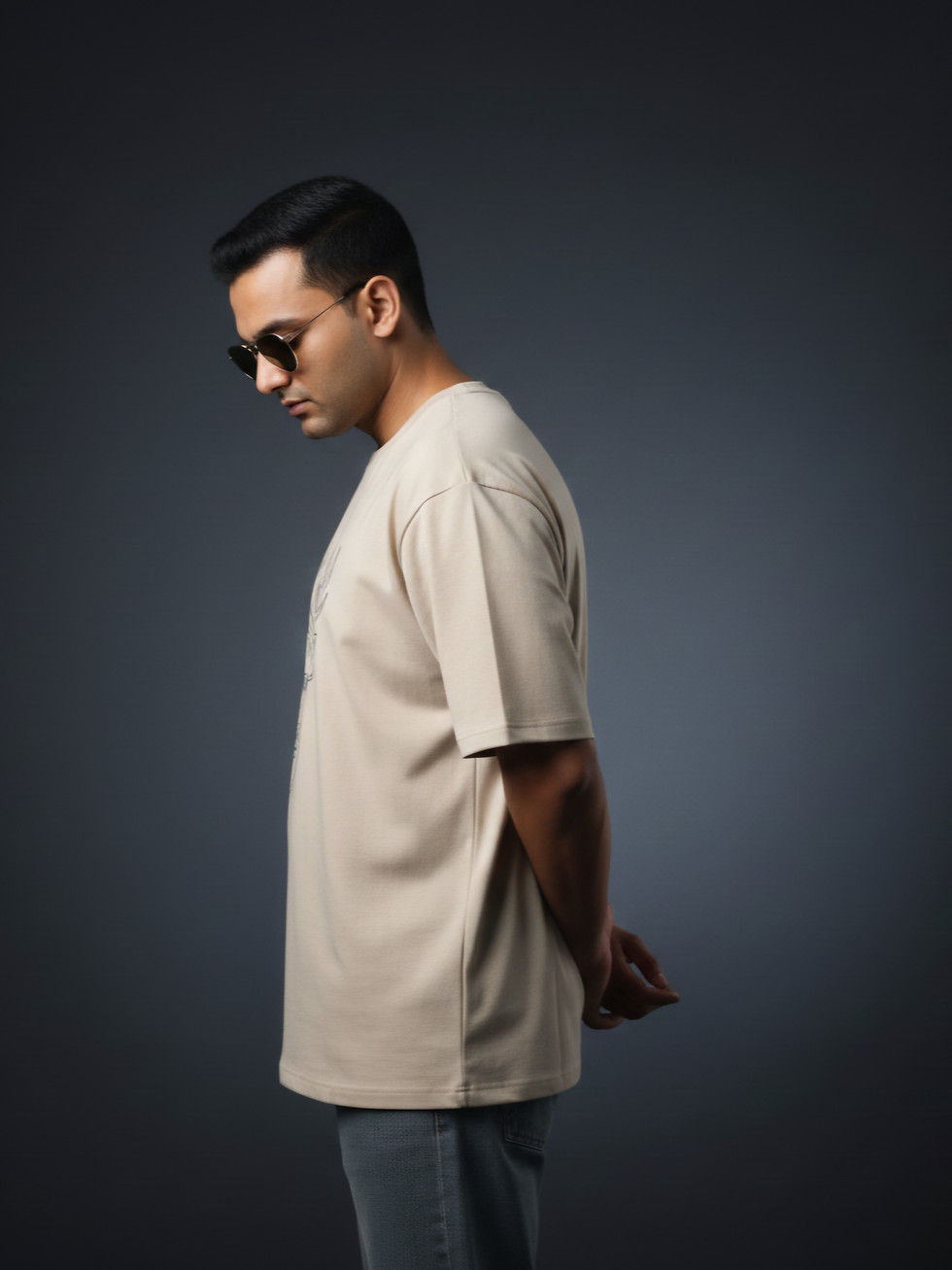 Thumbnail: Reindeer - Beige Oversized Tshirt 