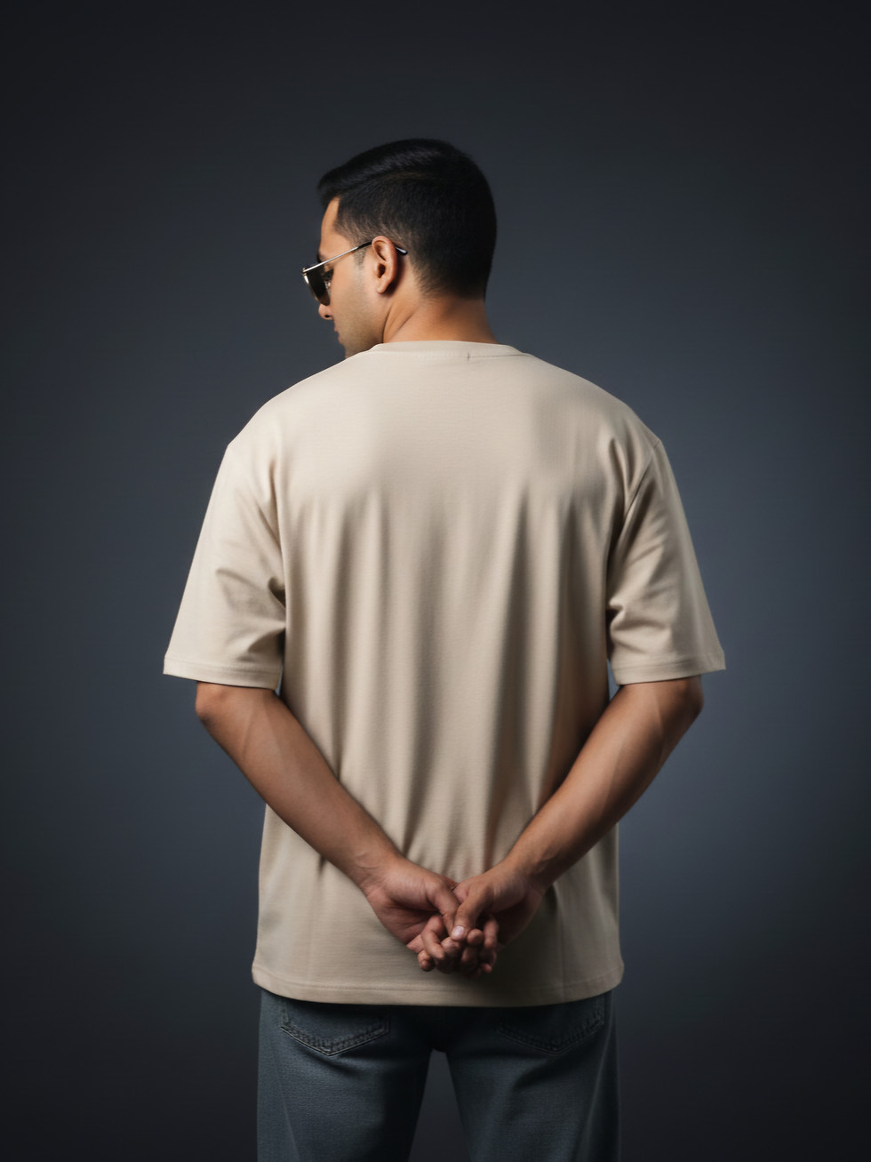 Thumbnail: Reindeer - Beige Oversized Tshirt 