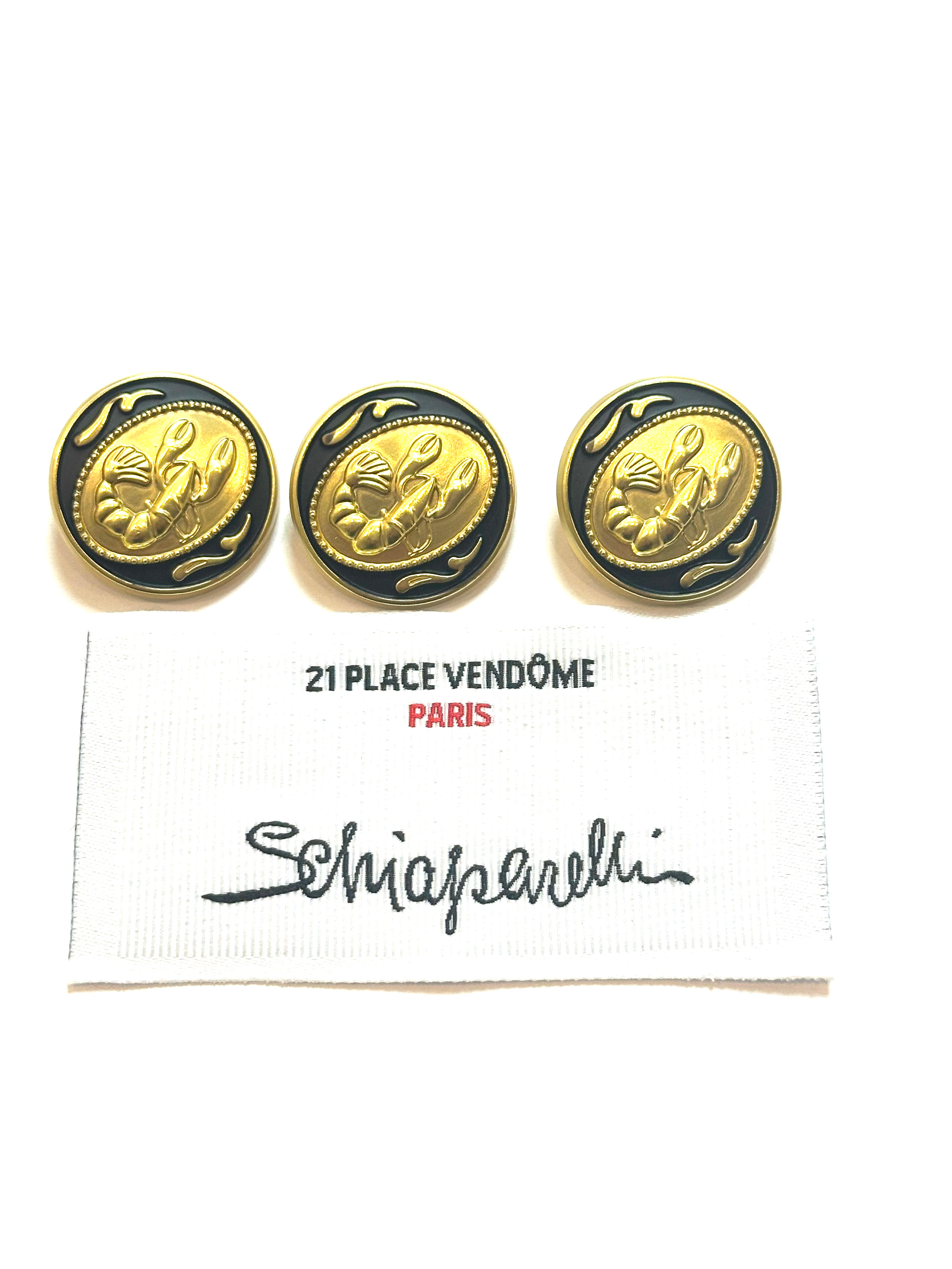 Ґудзики металеві на ніжці 25мм колір жовте золото з чорним Schiaparelli