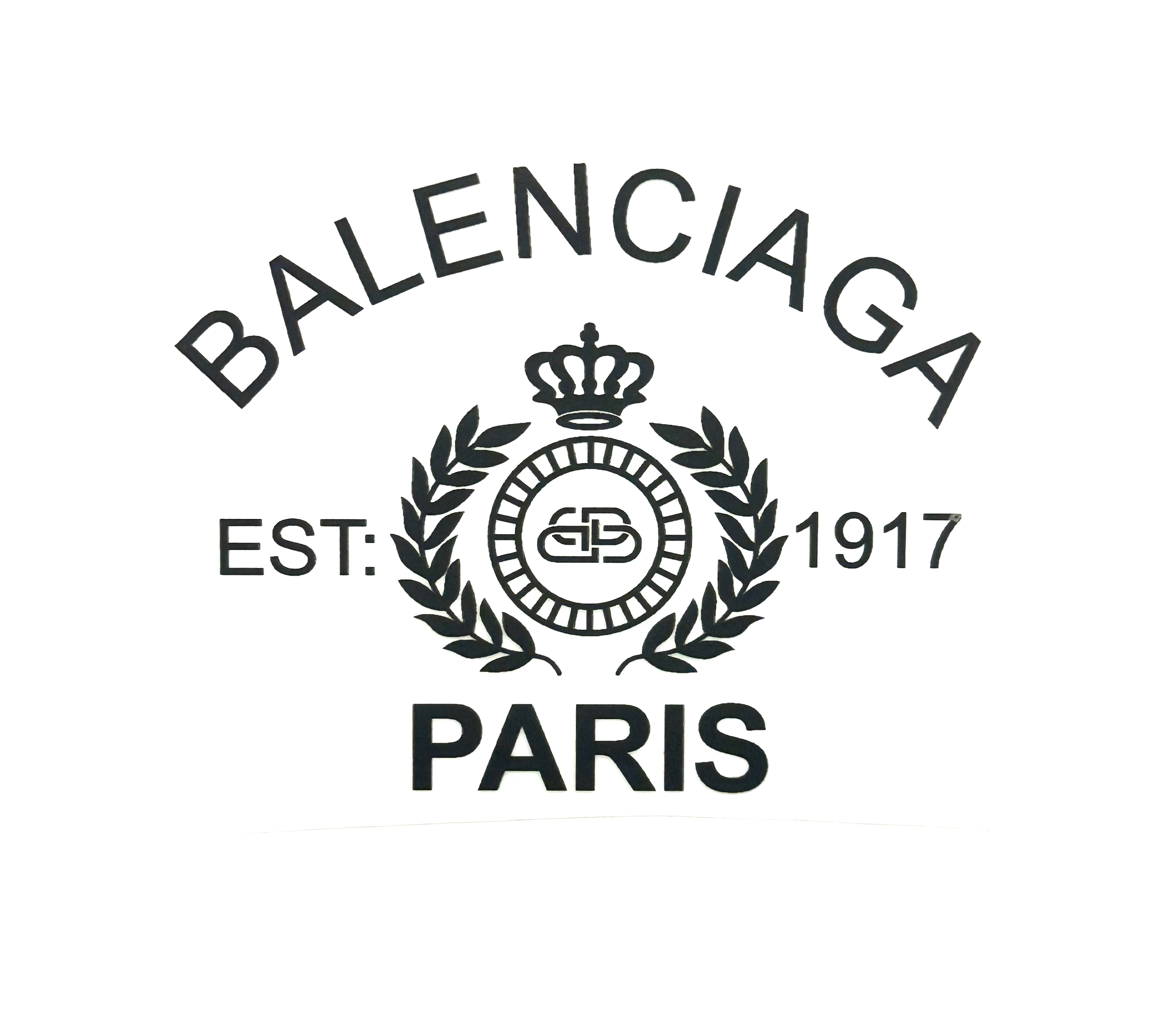 Термоаплікація 10*8см колір чорний основа прозора логотип Balenciaga