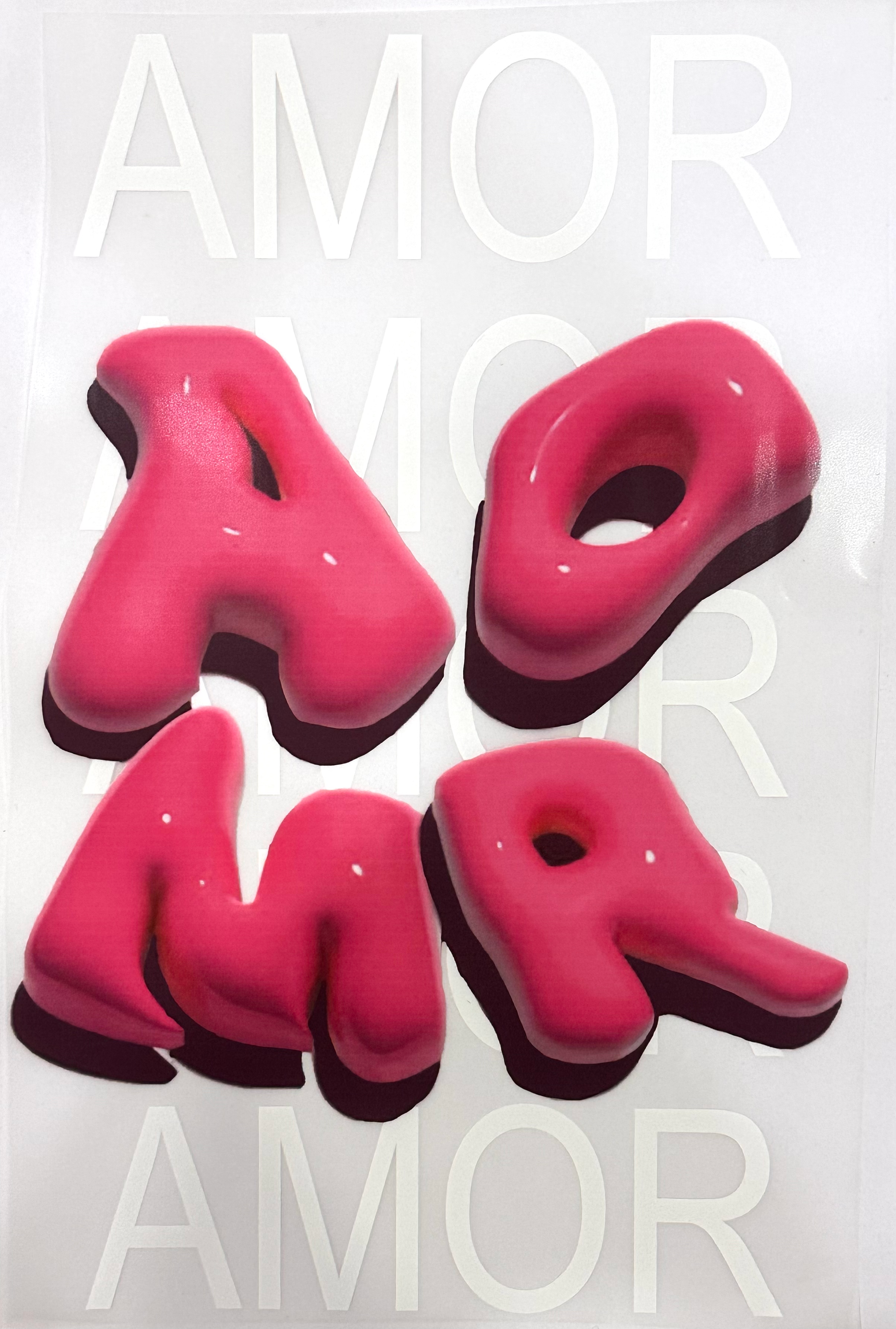 Термоаплікація 28*18см ефект 3D напис Amor