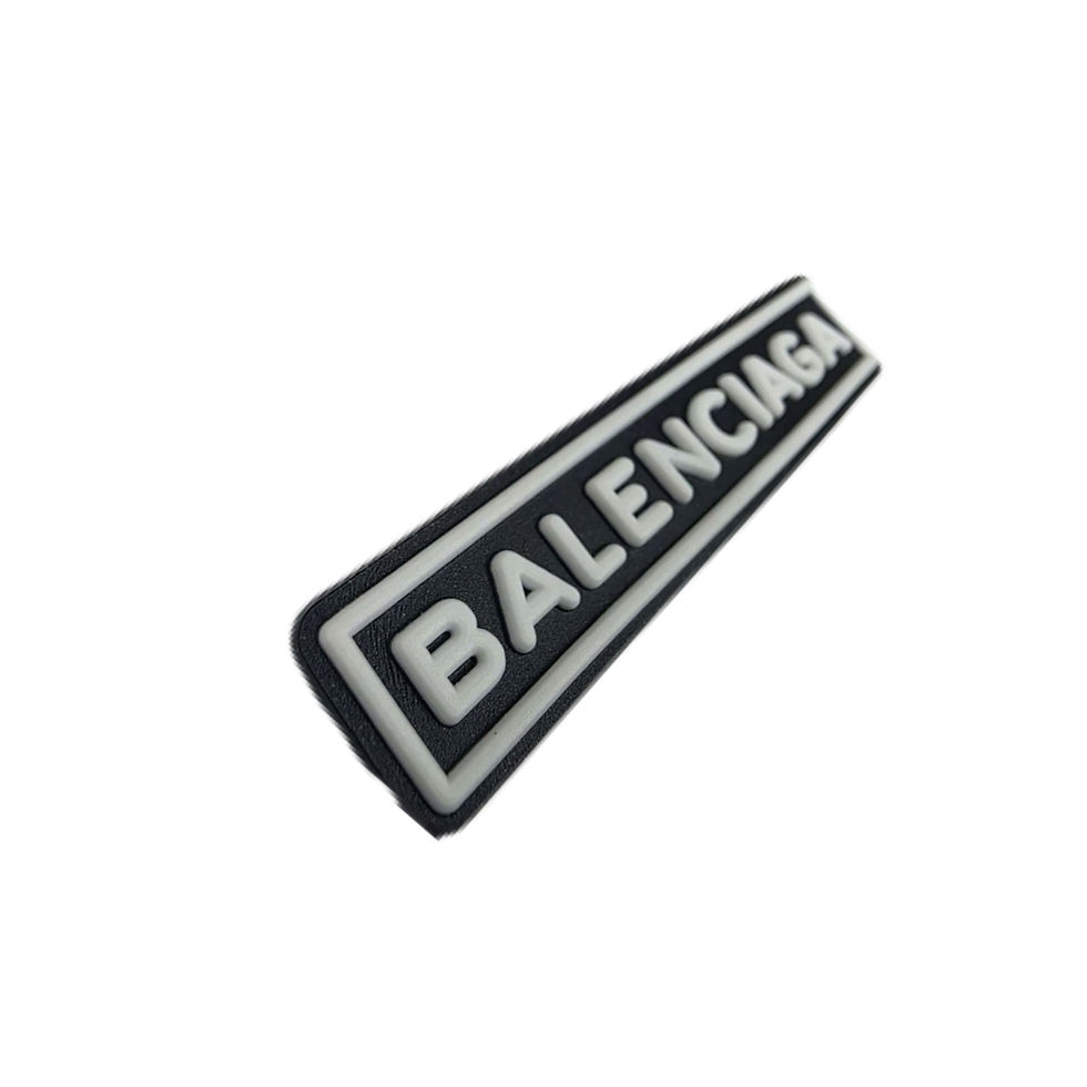 Прев'ю: Пришивні гумові патчі 4.5*1.5см обʼємні 3D літери логотип Balenciaga 