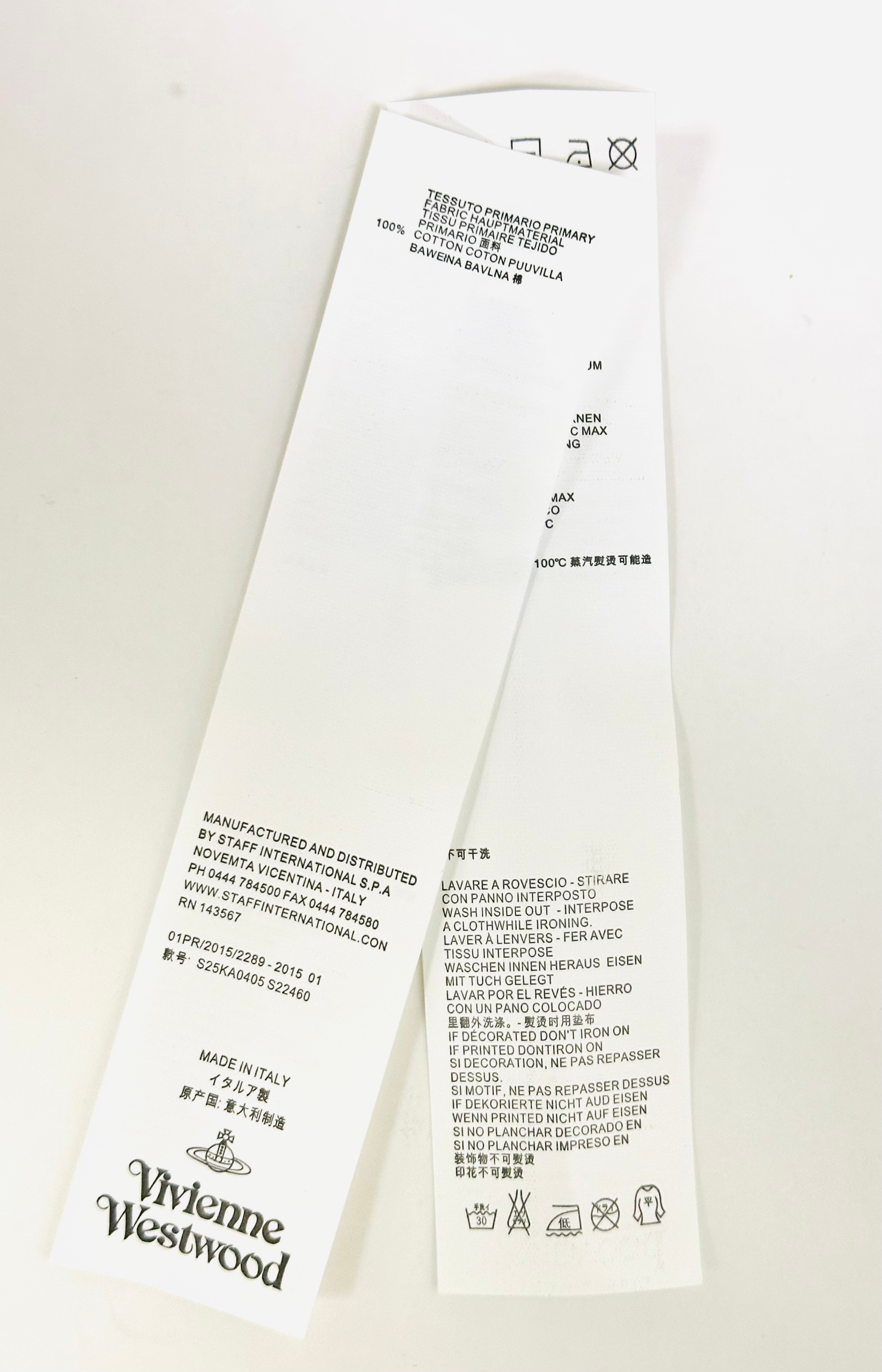 Вшивна лейба 100% cotton логотип Vivienne Westwood 