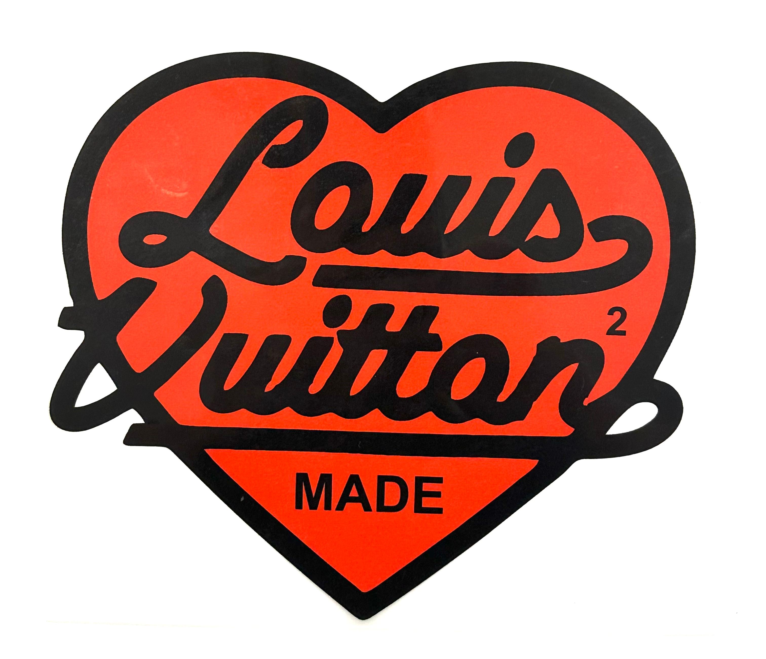 Термоаплікація 19*17см Серце чорні літери логотип Louis Vuitton