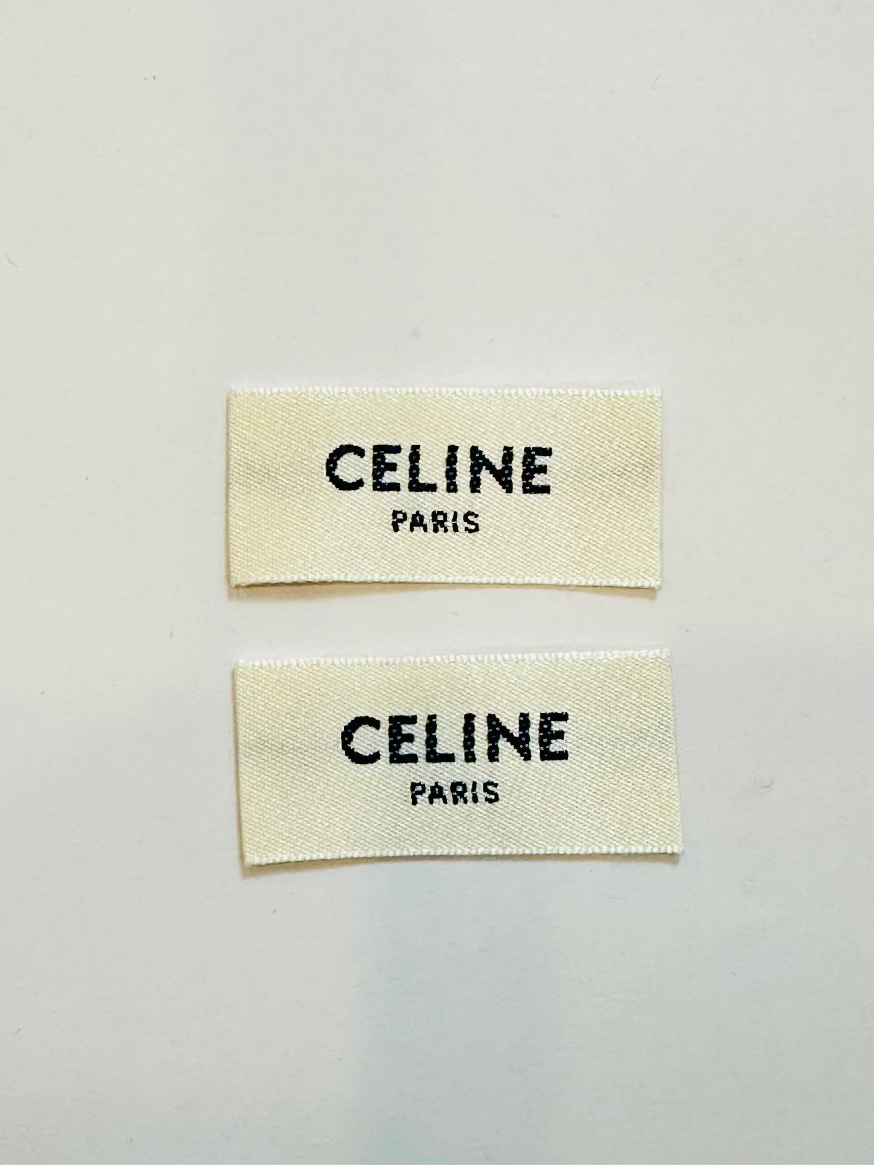 Лейба жакард 4.2*2см колір беж з логотипом Celine