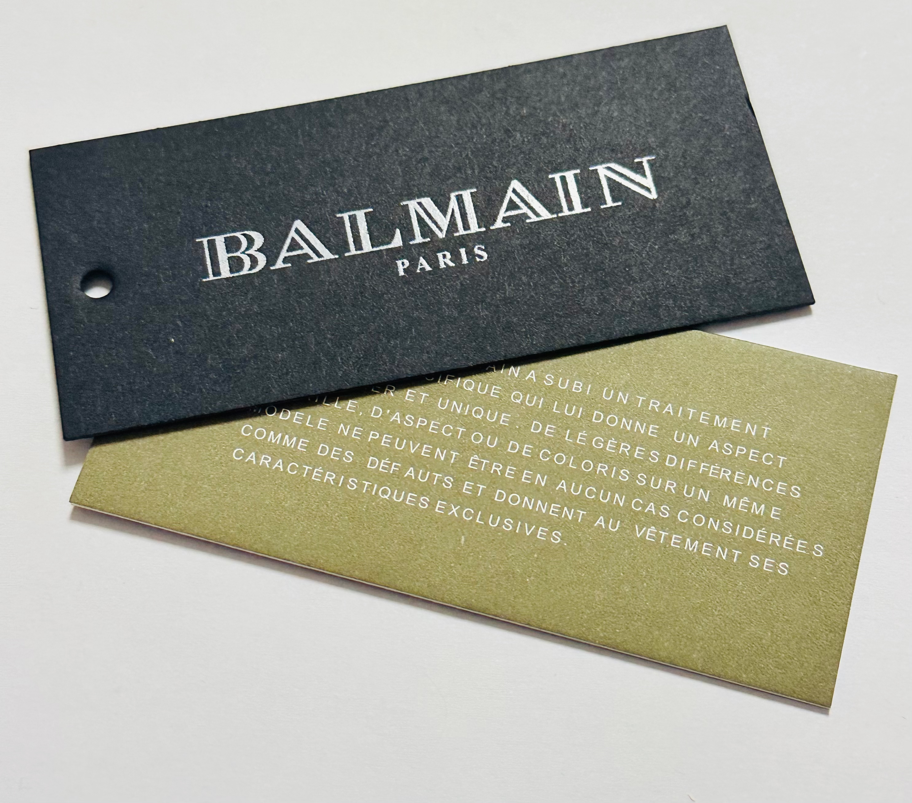 Крафт бирка з 2х частин логотип Balmain 