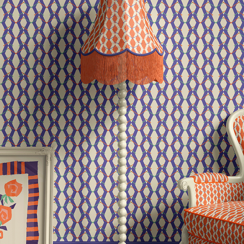 Trellis Pattern Drenching in a Grandmillenial Interior