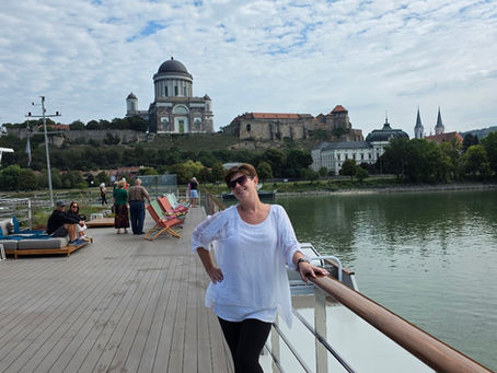 Lena Arcedo aboard a Danube River cruise near Esztergom Basilica in Hungary
