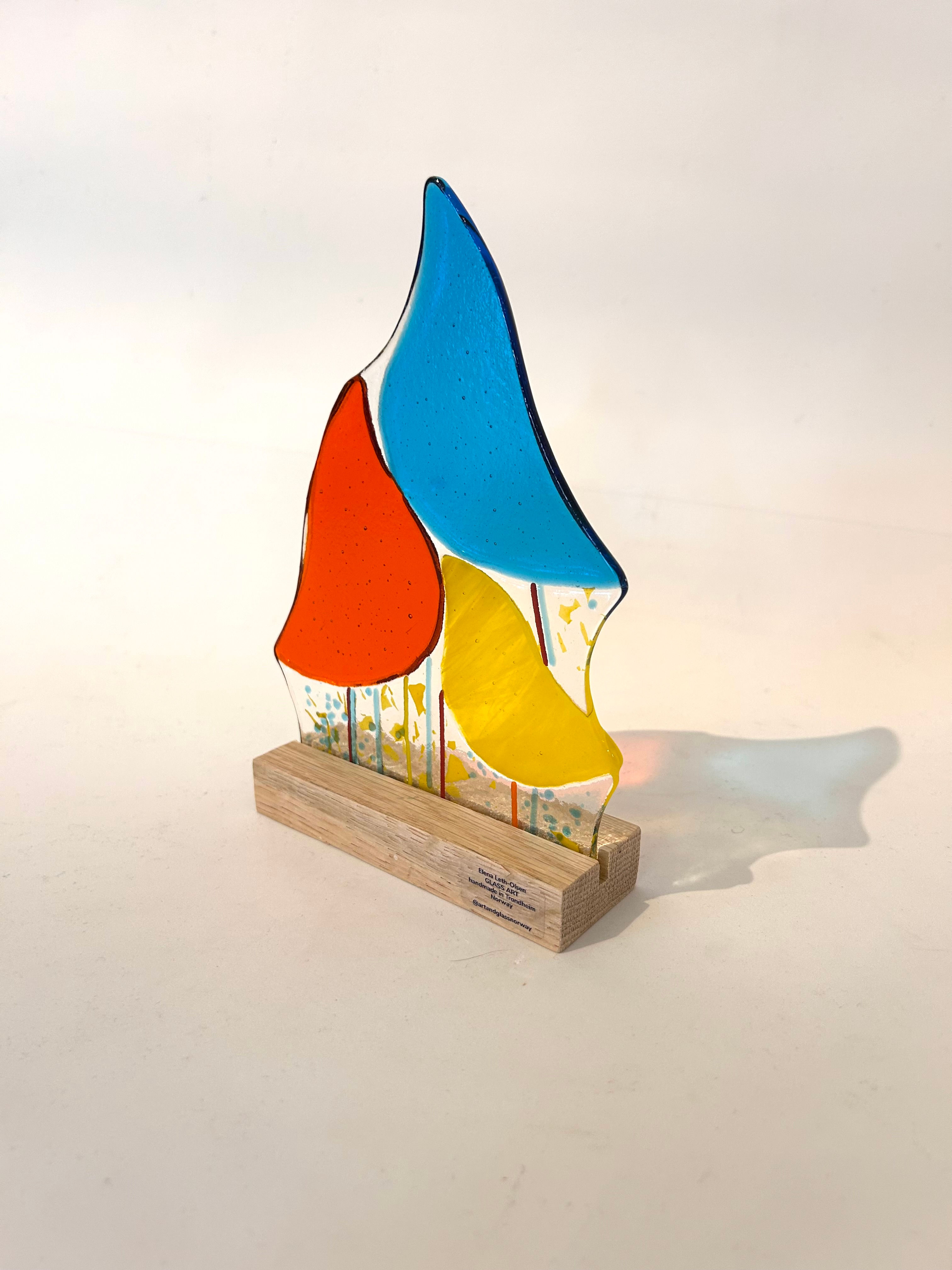 Glassfigur, 3 fugler.