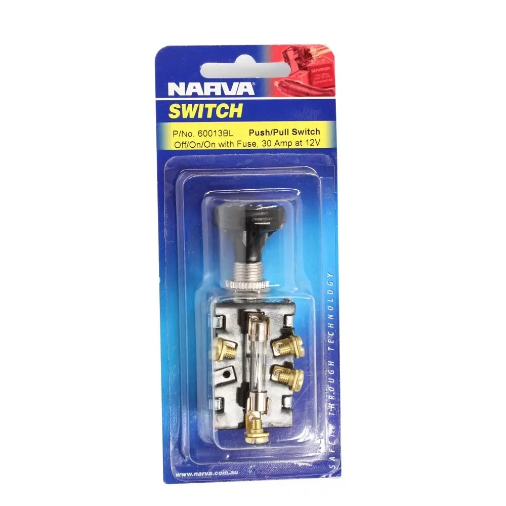 Narva 60013BL-Headlight Switch - Push-Pull 30Amp Fused
