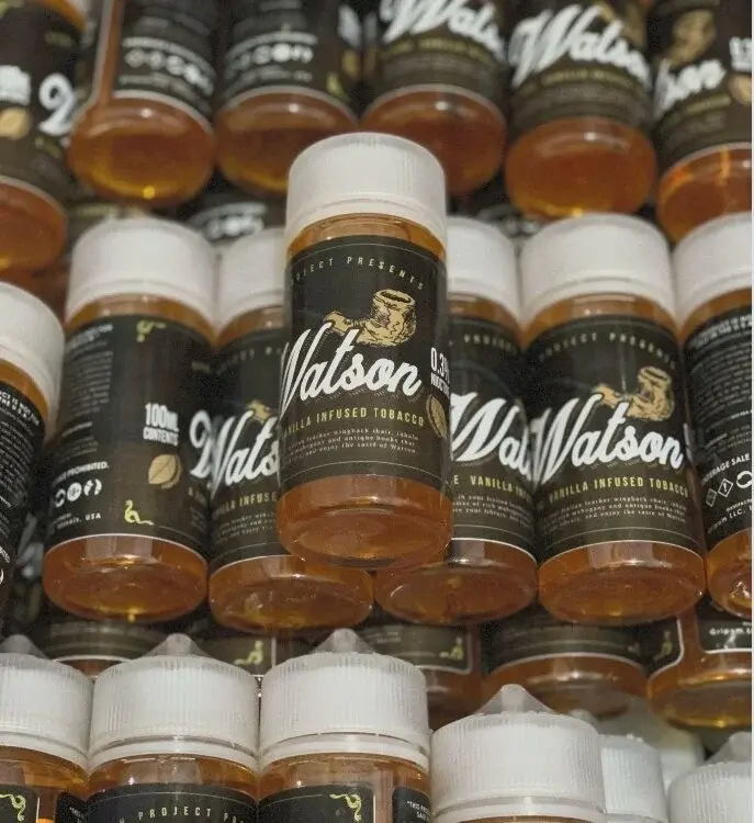 Watson 100ML Freebase  น้ำยาฟรีเบสมีกลิ่น Original และ Milk Pie มี Nic3 และ Nic6