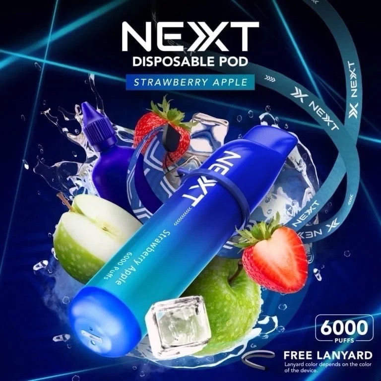 ภาพขนาดย่อ: พอตใช้แล้วทิ้ง Next 6000 Puffs [แท้] พร้อมสายคล้องคอ nic 5% บุหรี่ไฟฟ้า Pod ใช้แล้วทิ้งขนาดเล็กพกพาง่าย