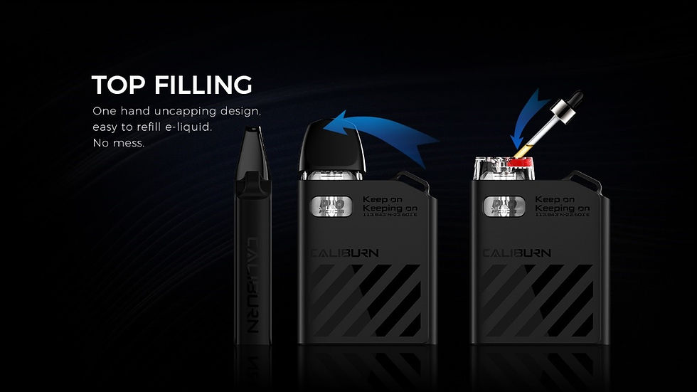 ภาพขนาดย่อ: เครื่องพอตไฟฟ้า Caliburn AK2 มาพร้อมกับความจุของแบตเตอรี่ 520 mAh ซึ่งเพียงพอต่อการใช้งานในหนึ่งวันเพราะคอยล์ใช้ไฟน้อย อีกทั้