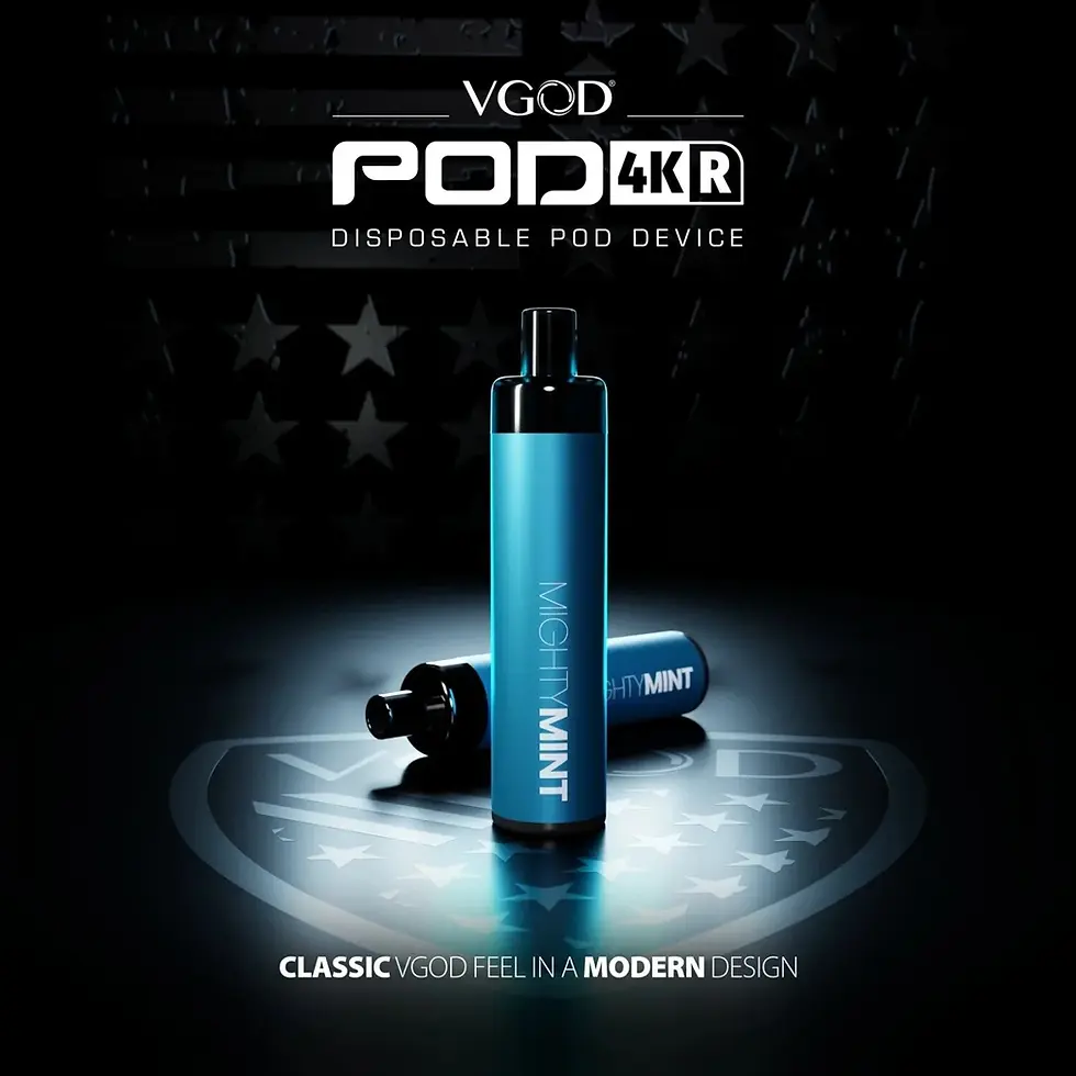 ภาพขนาดย่อ: VGOD 4K R Disposable POD พอตใช้แล้วทิ้ง 4000 คำ รองรับน้ำยา Salt Nic บรรจุน้ำยา 8 ml นิโคติน 5% แบตเตอรี่ 550mAh ชาร์จได้