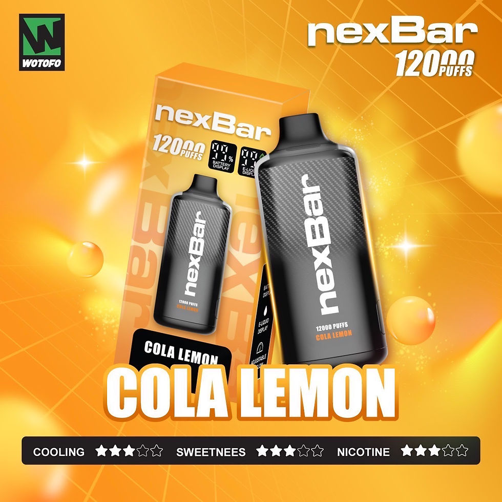 ภาพขนาดย่อ: Wotofo NexBar 12000 Puffs เป็นพอตใช้แล้วทิ้ง ให้ความจุน้ำยามามากถึง 18ML ประมาณ 12000 คำและมีหน้าจอบอกปริมาณน้ำยาและแบตเตอรี่