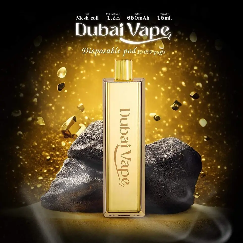 ภาพขนาดย่อ: Dubai Vape 10000 Puffs พอตใช้แล้วทิ้ง สูบได้ประมาณ 10,000 คำ บรรจุน้ำยา 15ml เป็นน้ำยาซอลนิค ที่มีระดับนิโคตินอยู่ที่ 30mg