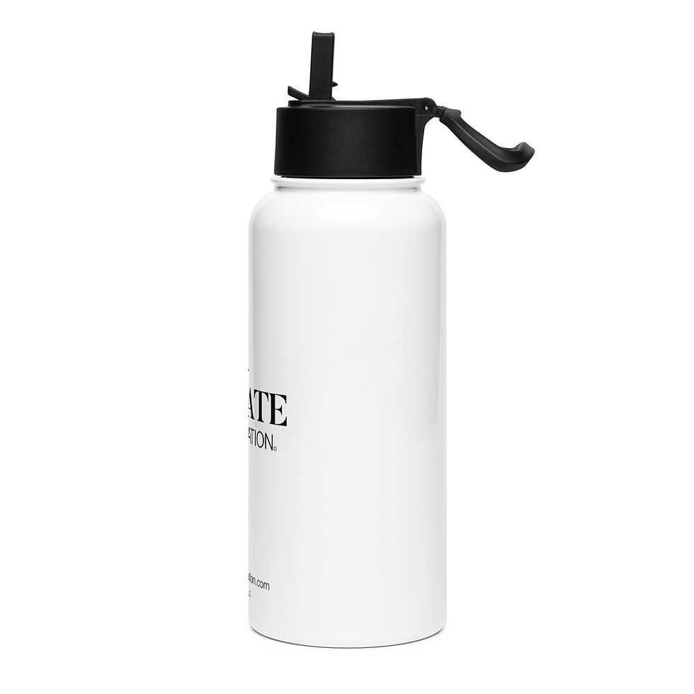Thumbnail: A Climate Conversation Logo - Stainless Steel Water Bottle - Straw Lid