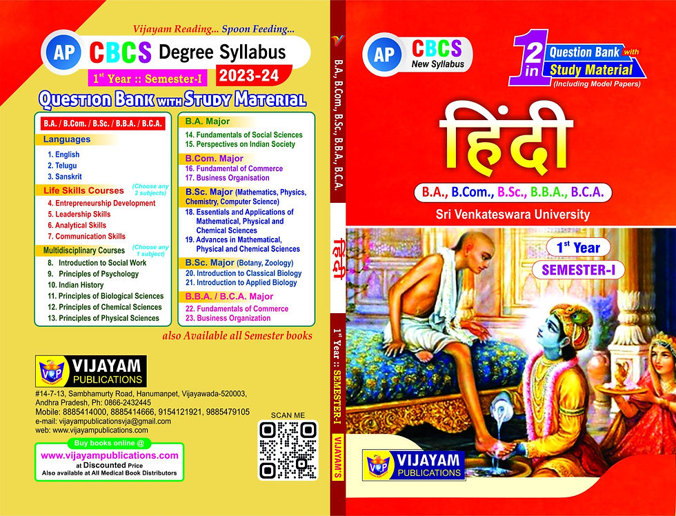 HINDI Question bank & Study Material ( Only S.V.University)