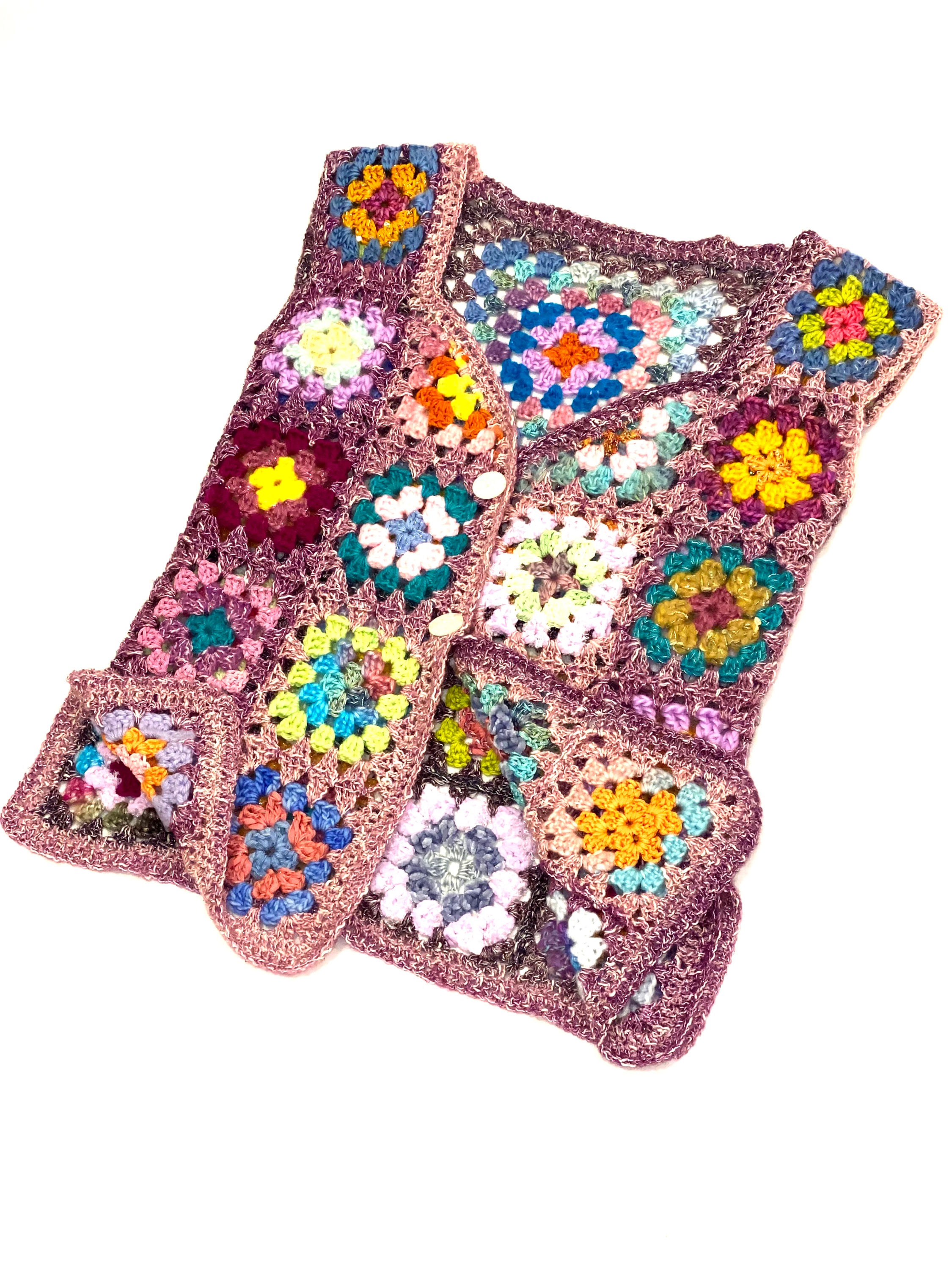 Mauve Metallic Trimmed Vest