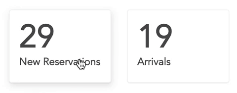 Easily filter your bookings for arrivals, departures, and more on the JANIIS reservation dashboard