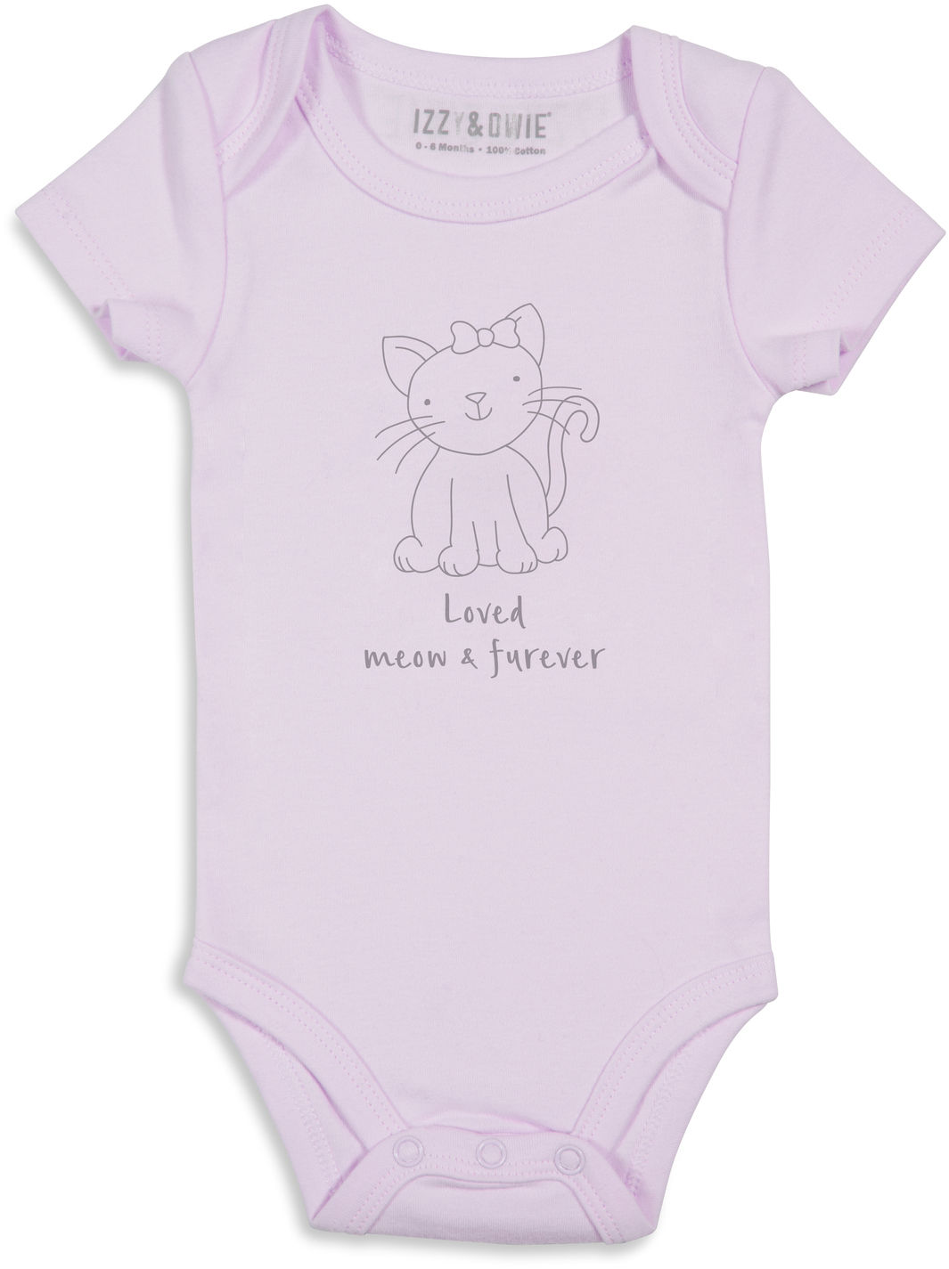 Loved Meow & Furever - Purple Kitty Onesie